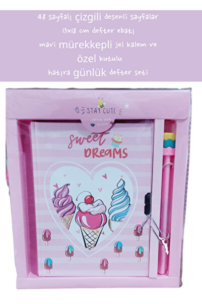 SEYFİKİRTASİYE 48-stranica Prugasto Plava gel olovka - veličina 13x18 cm, tin...