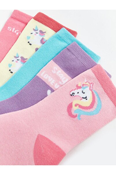 LC Waikiki LCW Kids Декорирани чорапи за момичета, 5 чифта (W4)