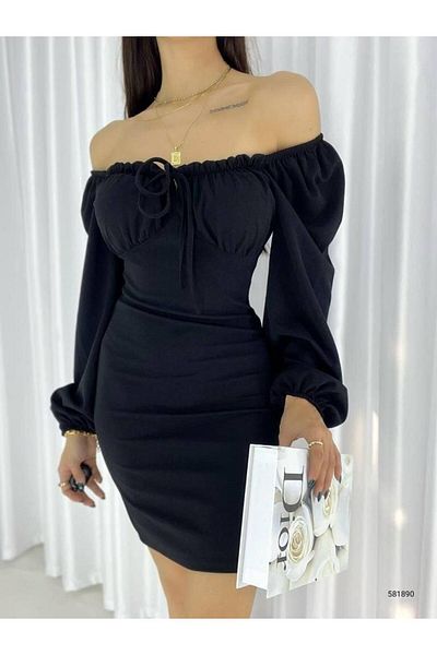 WoolnClyde Women's Fuchsia Double Breasted Collar Stretchy Fabric Long Balloon Sleeve Midi Evening Dress
