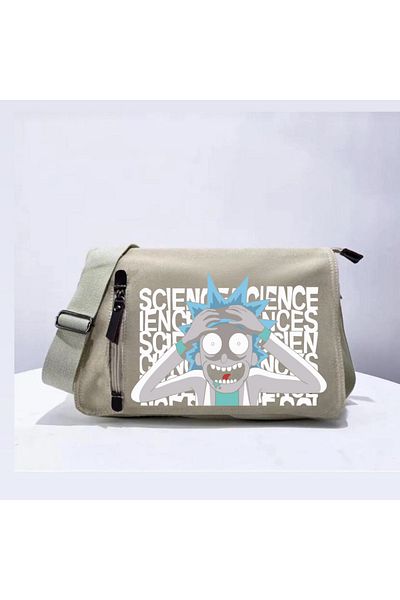 Touz Moda Τσάντα R&M Printed Unisex Beige Messenger