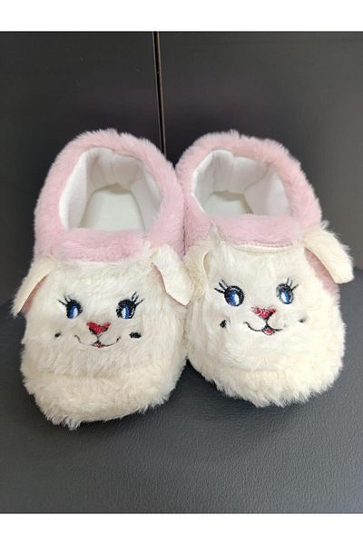 Bukond Cotton Lined Children's Shoes - Cat Figure, Non-Slip Sole, Multi-Purpose Nursery and Home Shoes