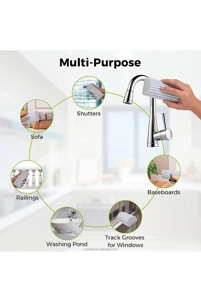 HACIOGLU STORE 2 Pieces Magic Damp Sponge Water Absorbent Dish Sponge and Brush Kitchen Cleaning Sponge