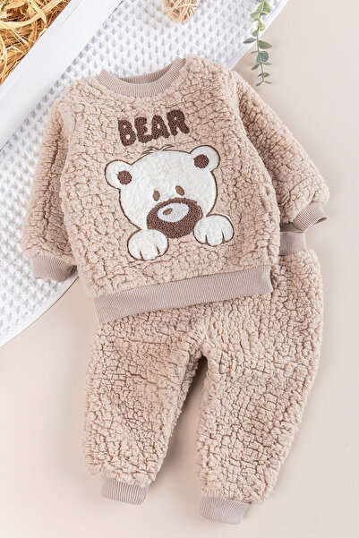 Babymod Ayıcık Fiğürlü Welsoft Peluş Kışlık Bebek 2 li Takım
