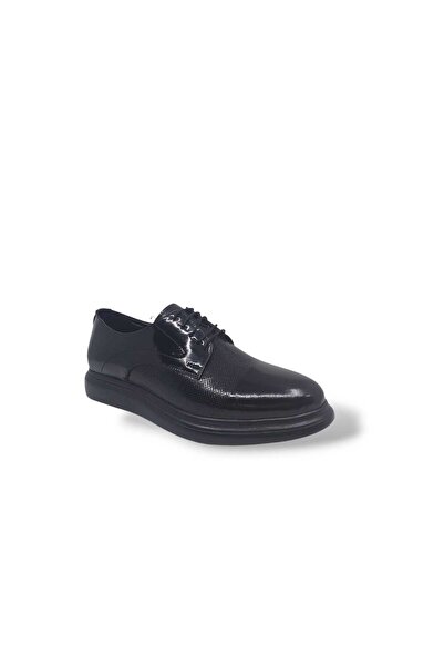 Zerhan 259 Чоловічі чорні шкіряні черевики на шнурівці