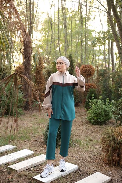 Ryzi Moda Πρακτικό γυναικείο σετ φόρμας Hijab με φερμουάρ