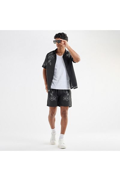 FAV Floral Printed Flexi Waist Shorts with Pockets and Drawstring Closure