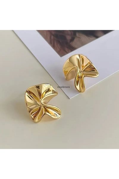 mos&more Gold Modern Design Trend Women's Earrings