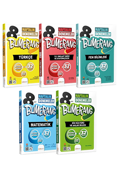 Günay Yayınları 2025 Günay Yayınları 8.SINIF Bumerang 32’lik Haftalık Denemel...