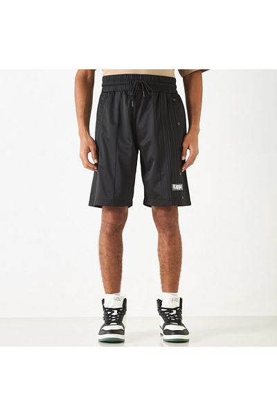 Kappa Logo Applique Shorts with Drawstring Closure and Button Detail