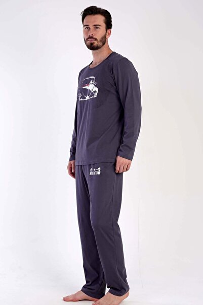 VİENETTA Vienetta Man Siyah Erkek Uzun Kollu P.suprem Pijama Takımı