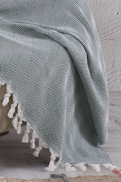 LADYNİL NATURAL BARGEER SEAT COVER SINGLE SOFA GREEN 160x160