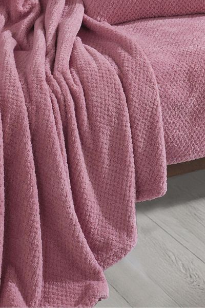 LADYNİL Wellsoft / Husă de canapea și pătură TV 180x200 2 bucăți 45x45 Husă de pernă Dusty Rose