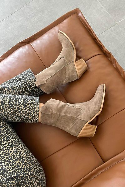 STRASWANS Mercury Mink Suede Genuine Leather Women's Heeled Boots