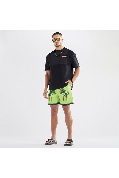 FAV Palm Tree Print Shorts with Drawstring Closure and Pockets