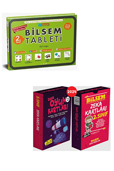 Evrensel İletişim Yayınları 2.Sınıf Evrensel BİLSEM Tableti + 2.Sınıf Bilsem ZEKA Oyun Kartları + Zeka Kartları - 3 KİTAP