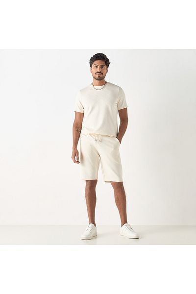 Iconic Jacquard Textured Shorts with Drawstring Closure