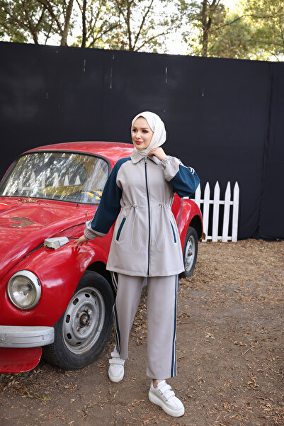 Ryzi Moda Hijab Tracksuit Set Zippered Double Crepe Fabric