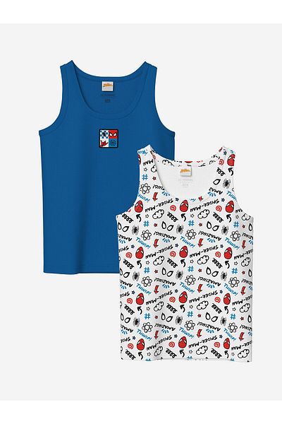 LC Waikiki Lw - Crew Neck Spiderman Printed Boys Undershirt Σετ 2 τεμαχίων