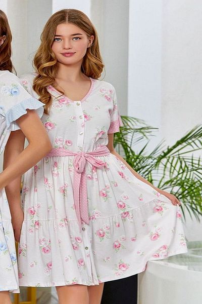 Cossy By Aqua 23517 Cămașă de noapte roz pentru femei cu mânecă scurtă