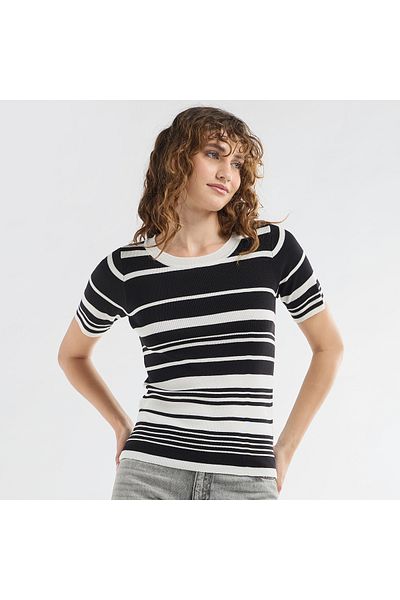 FAV Striped Round Neck Top