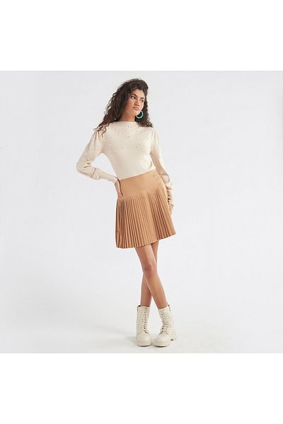 FAV Pearl Embellished Sweater with Long Sleeves