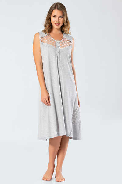 TÜREN Cămașă de noapte pentru femei 3124/Gri