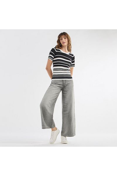 FAV Striped Round Neck Top