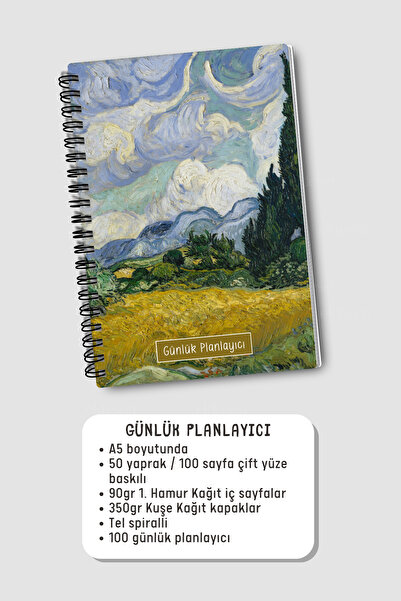 Eldesen Tasarım Van Gogh 3'lü Planlama Seti, Günlük Planlayıcı, Haftalık Planlayıcı, Yapılacaklar, Akademik Ajanda