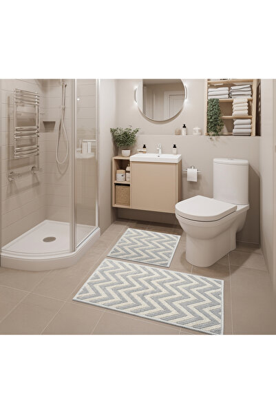 WOOF HOME 2 Li Bukle Banyo Takımı (BANYO TEKSTİLİ/MODERN/DOĞAL/SADE/ŞIK KAYMA...