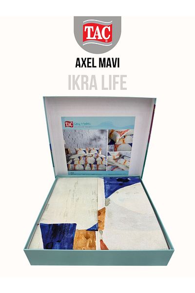Taç Axel Blue Ranforce - Комплект завивка за единична юрганка 160x220 | 8682475611671
