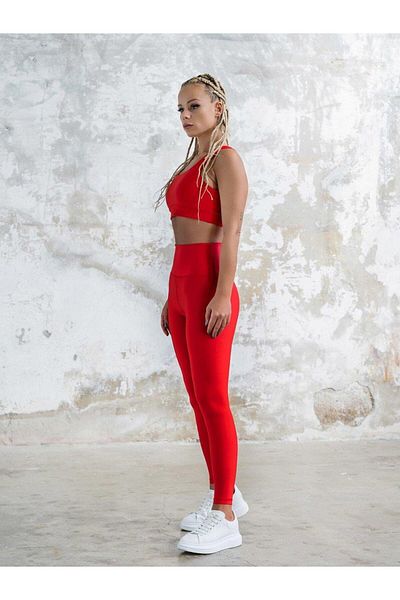 LizzSpor Women's Red Recovery High Waist Tights