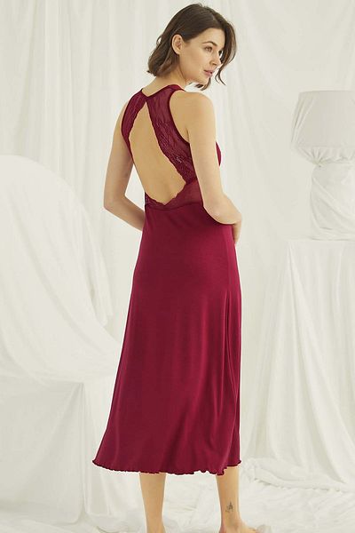 MONAMİSE Monamise 18482 Women's Nightgown-Red