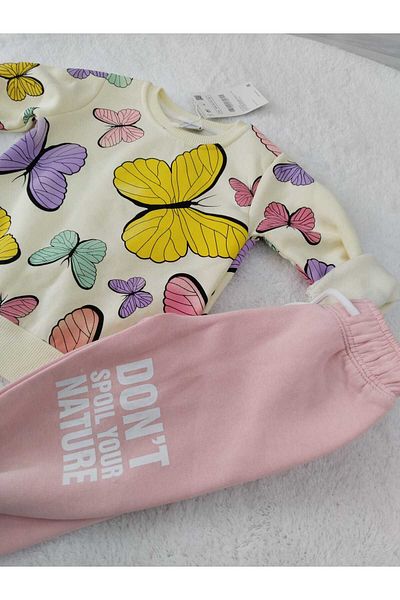 Store Butterfly Raised Girl's Set Tracksuit Set