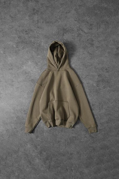 Slatra Ανδρικό φούτερ με κουκούλα χακί Basic Oversize