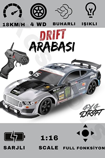 kosetoys Uzaktan Kumandalı Drift Arabası 4 Çeker Sesli Işıklı Buhar Çıkartan ...