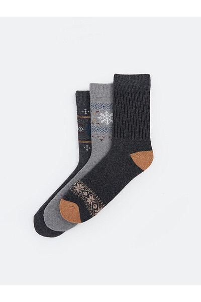 LC Waikiki LCW ACCESSORIES Ανδρικές κάλτσες με σχέδια 3 τεμαχίων