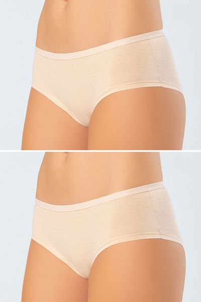 TÜREN Pachet 2, bumbac și lycra, set de chiloți hipster pentru femei, bronz