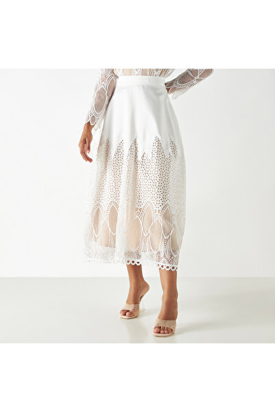 2Xtremz All-Over Embroidered Skirt with Semi-Elasticated Waistband