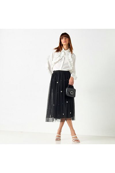 2Xtremz Embellished A-line Skirt with Elasticated Waistband