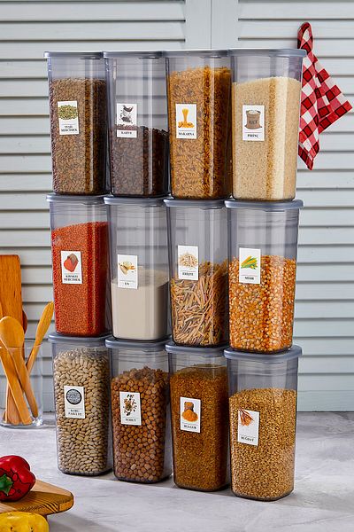 trendy kitchen Mega Size 12 Pieces Food Storage Container Set with 1750 ml Label