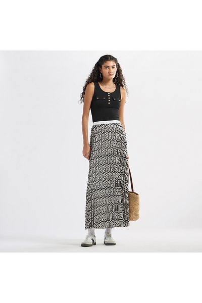 FAV All-Over Print A-line Skirt with Elasticated Waistband