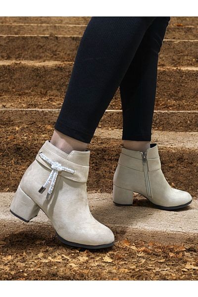 Weynes Γυναικείες μπότες & μποτάκια κρέμας Suede Knot Stone Daily WSB1114
