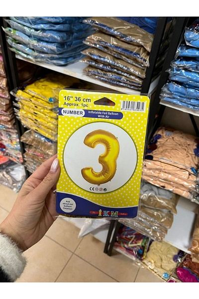 BALON HOME Gold Colored 16" (36 cm) Number Foil Balloons Types