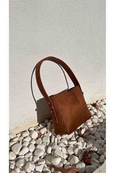Boutiquehaki Τσάντα ώμου Tan Ashley Suede