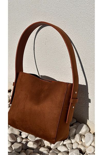 Boutiquehaki Τσάντα ώμου Tan Ashley Suede