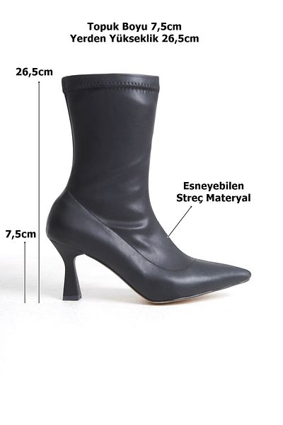 OBY SHOES BAG Γυναικείες μαύρες Stretch μπότες TR006K01A