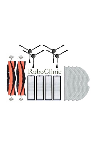 Roboclinic Xiaomi Mop 2 Pro 3D - Set de perii de schimb compatibile și filtru Hepa de 14 bucăți (ATENȚIE: CU CAMERA-PLUS GLOBAL)