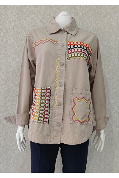 Veto Jeans Örgü Desenli  Denim Spor Ceket