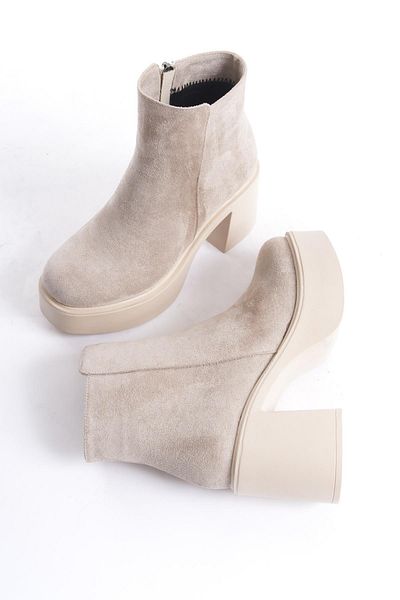 Modabuymus Μπότες με τακούνι Hancez Ten Suede High Thick Platform