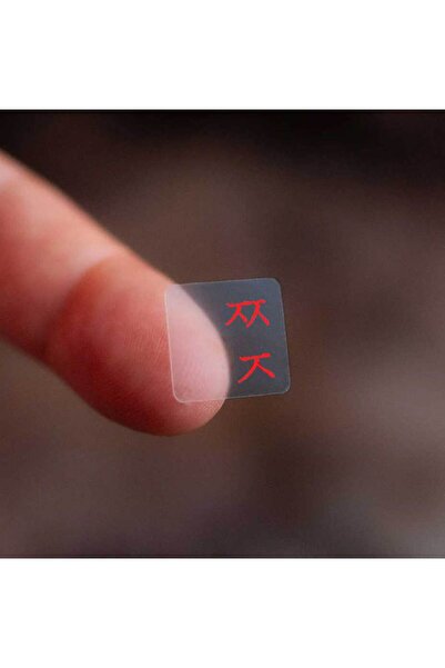 OEM Korece Klavye Etiketleri - Şeffaf Arka Planlı Kırmızı Harfler - Korean Ke...